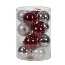 Χριστουγεννιάτικες Γυάλινες Μπάλες Πολύχρωμες - Σετ 16 τεμ. (8cm)